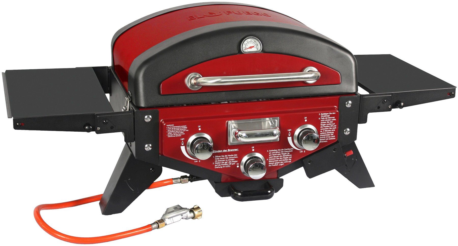 El Fuego Gasgrill Medison rot, BxTxH: 118,5x38x52 cm