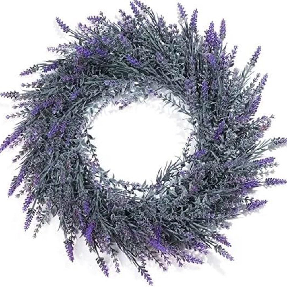 Kunstblume Lavendel-Kranz für die Haustür, künstlicher Frühlings-Kranz, Zaewry, Outdoor-Bauernhaus-Kranz für Hochzeit Party Zuhause Wand Kamin