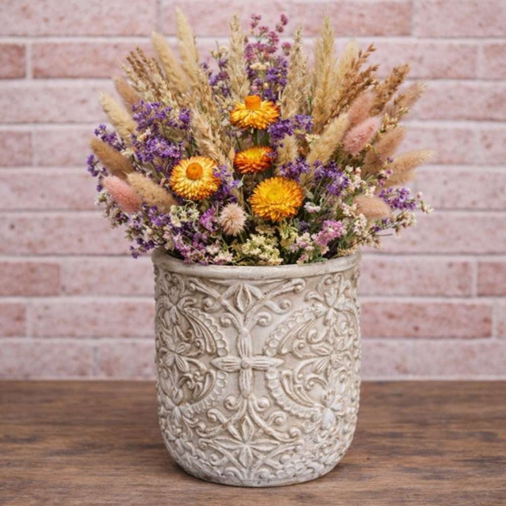 AltoBelli Blumentopf AltoBelli Blumentopf PERUGIA Beige Grau Zement Rund 20x17 cm