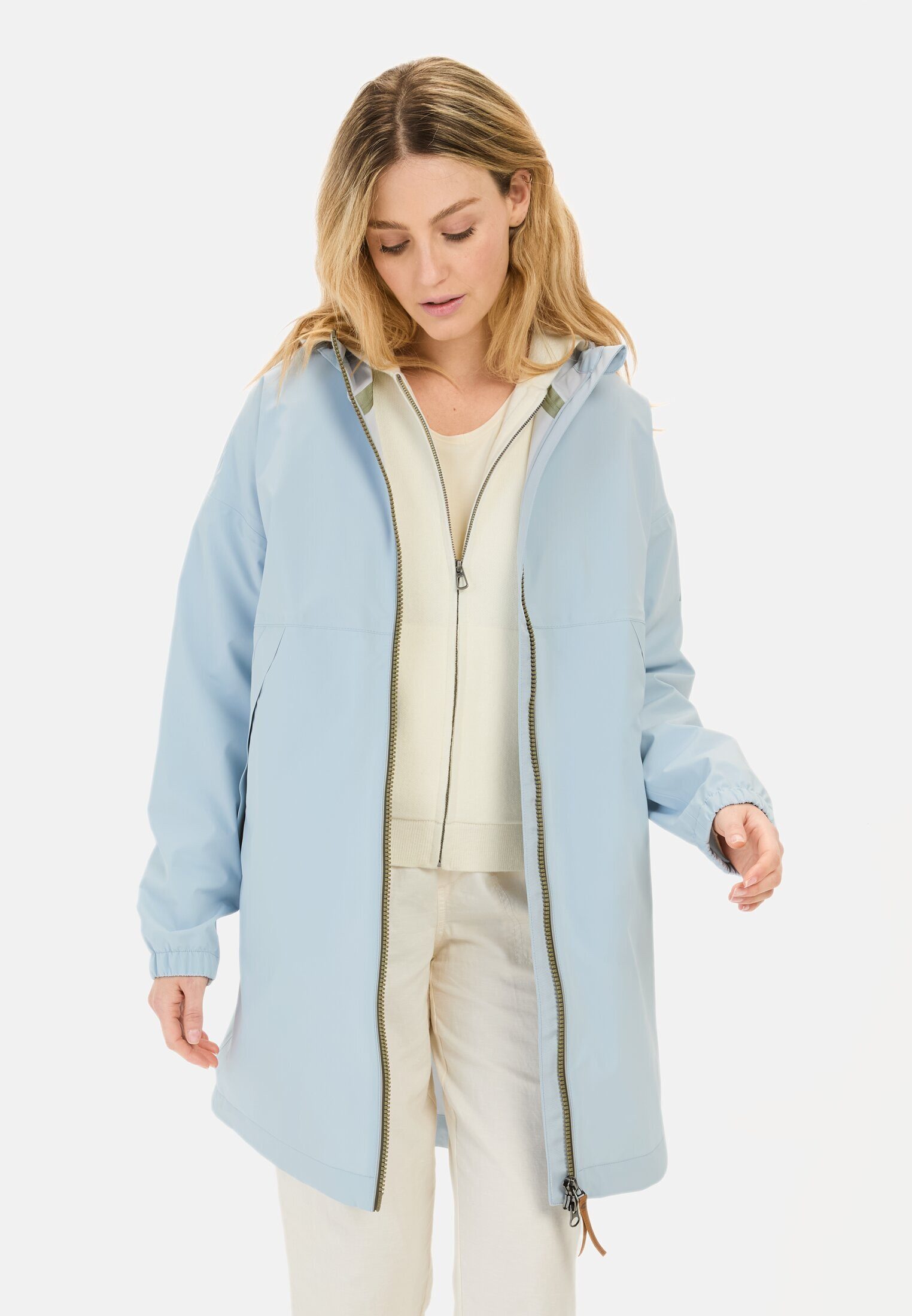 camel active Funktionsparka aus recyceltem Polyester Langarm Kapuze günstig online kaufen