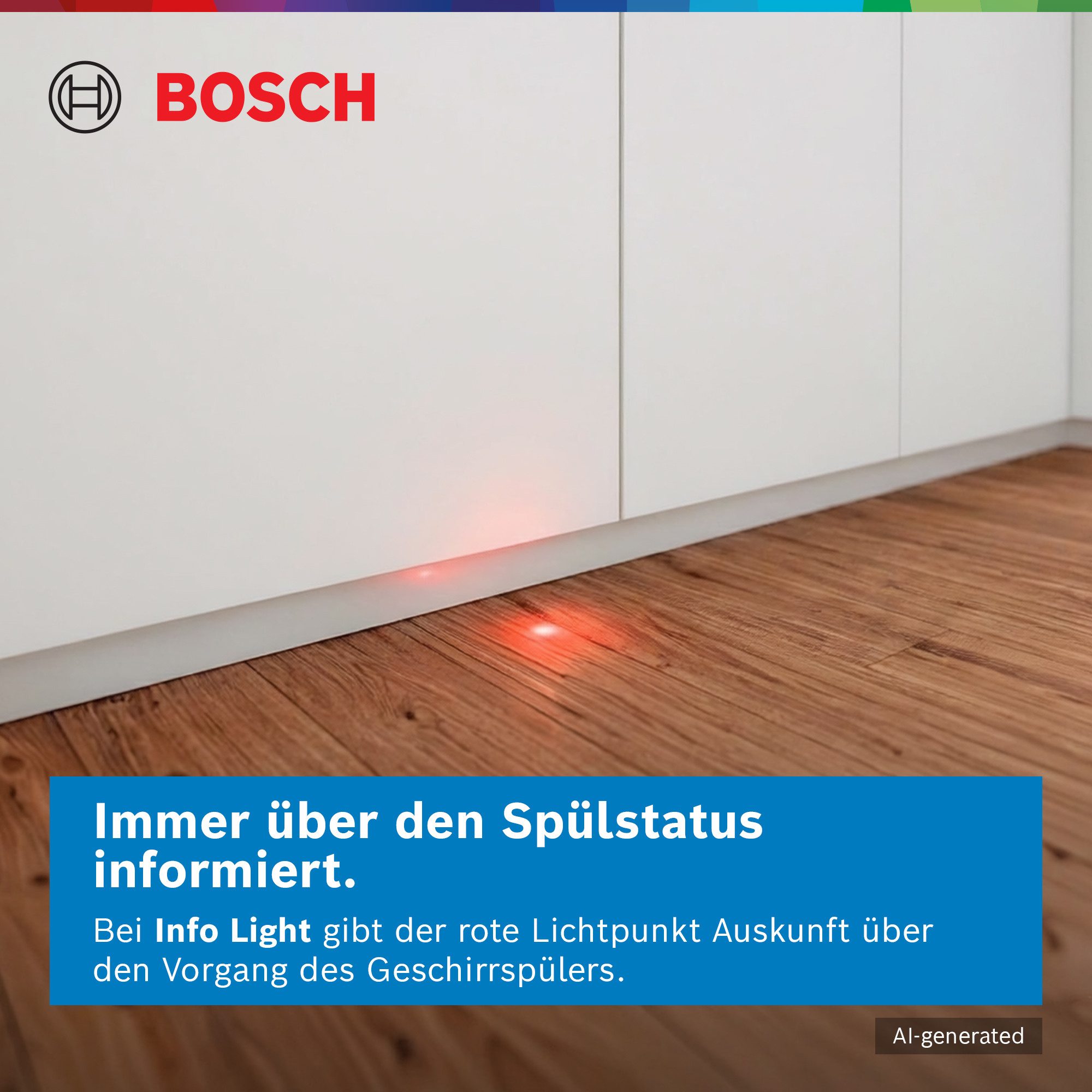 BOSCH vollintegrierbarer Geschirrspüler Serie 4 SMV4HVX14E, 14 Maßgedecke, Info Light - erlischt bei Beendigung des Spülvorgangs, flexible Körbe – Bild 5 von 5