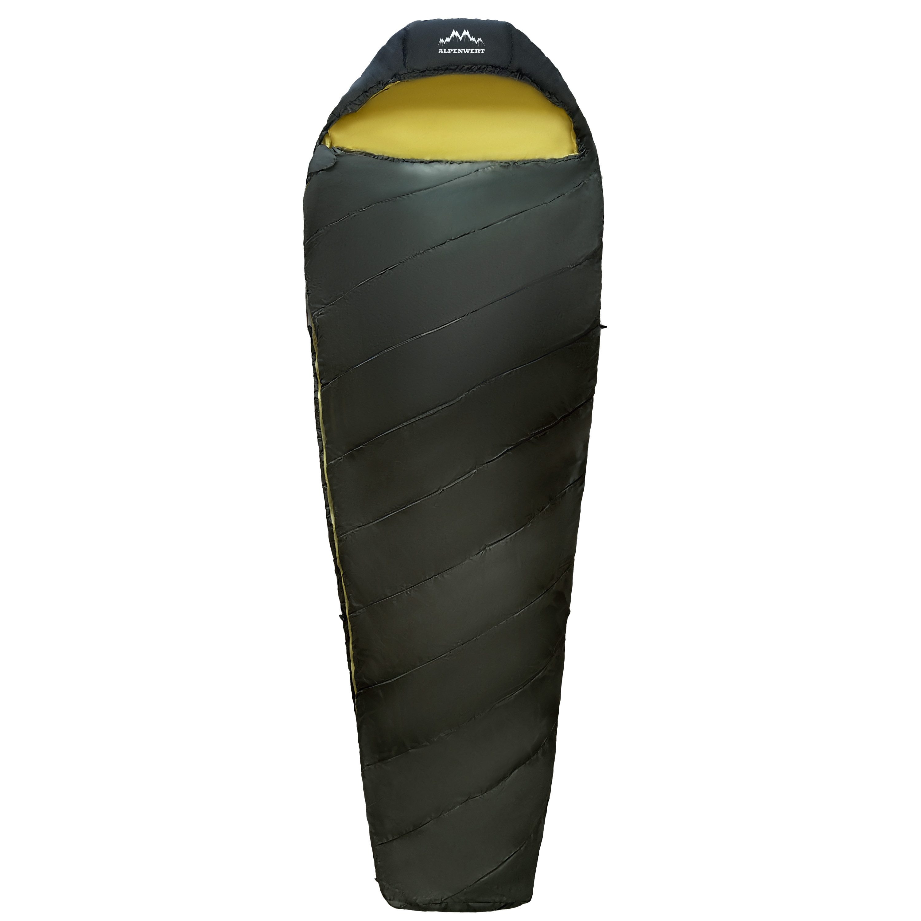 Alpenwert Mumienschlafsack Ultraleicht & kompakt, wasserabweisend, atmungsaktiv Camping & Outdoor, Sommerschlafsack, 2 Wege Reißverschluss, wattiert