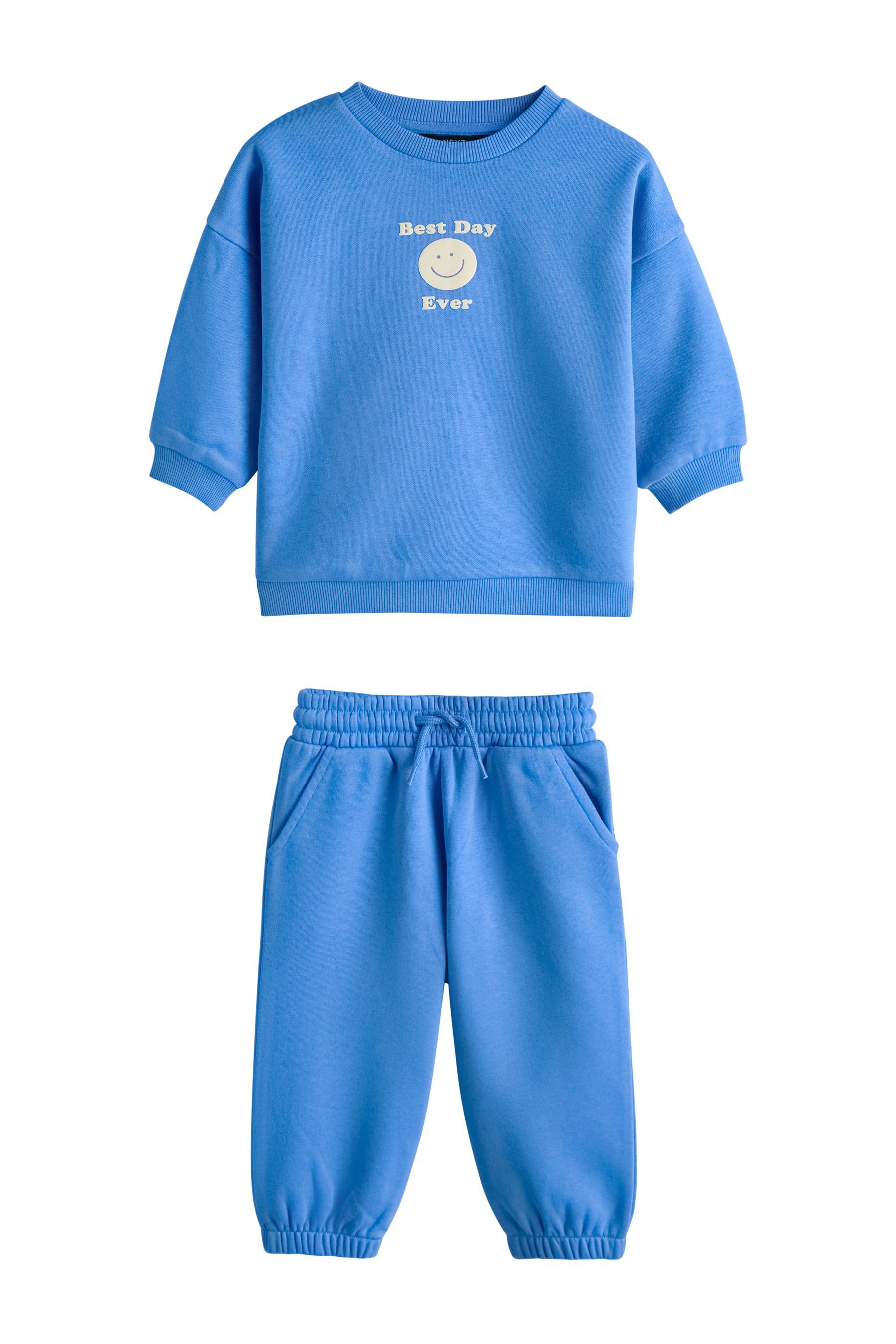 Next Sweatanzug Rundhalspullover mit Print und Jogginghose im Set (2-tlg)