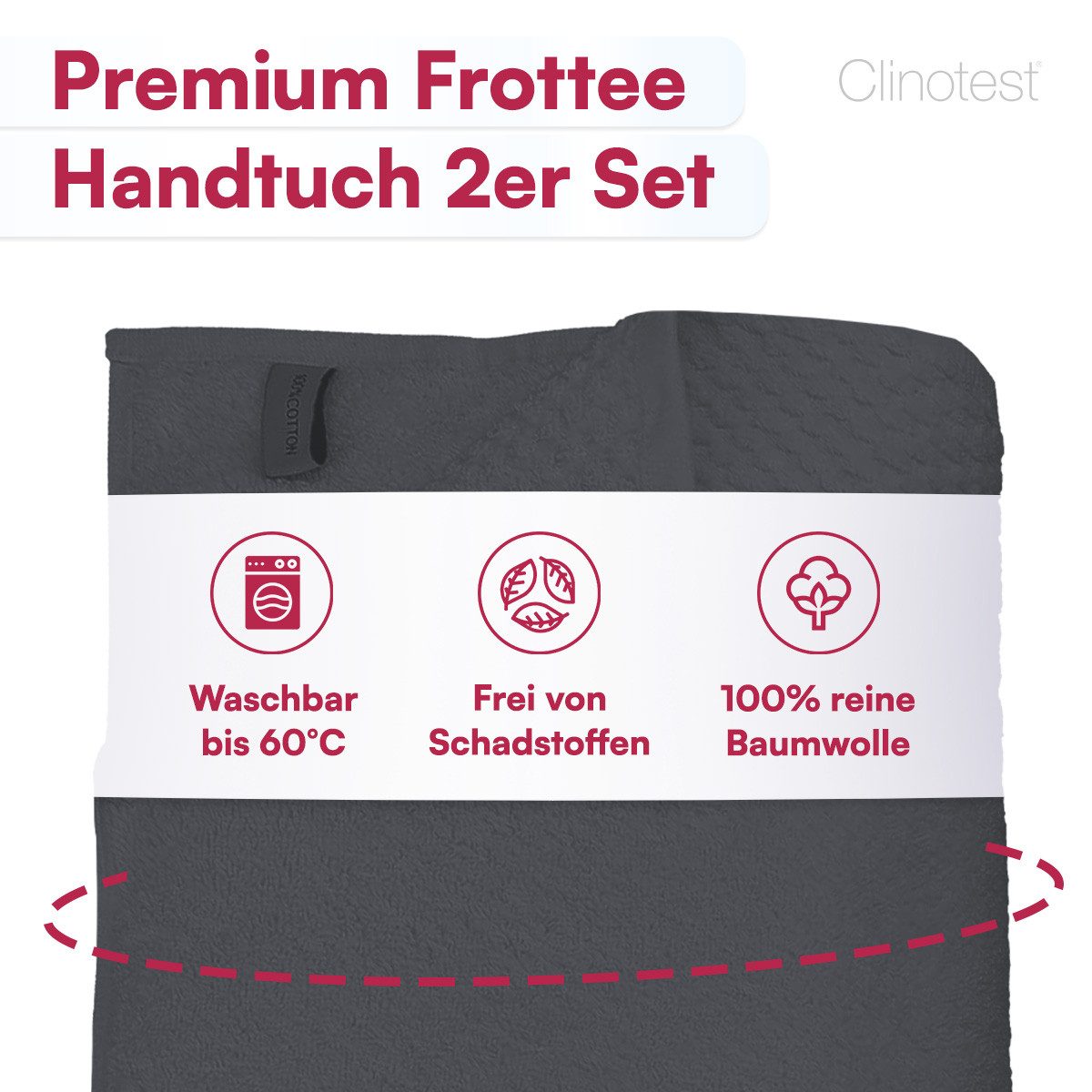 Clinotest Duschtücher Frottee 2er Set 70x140 günstig online kaufen