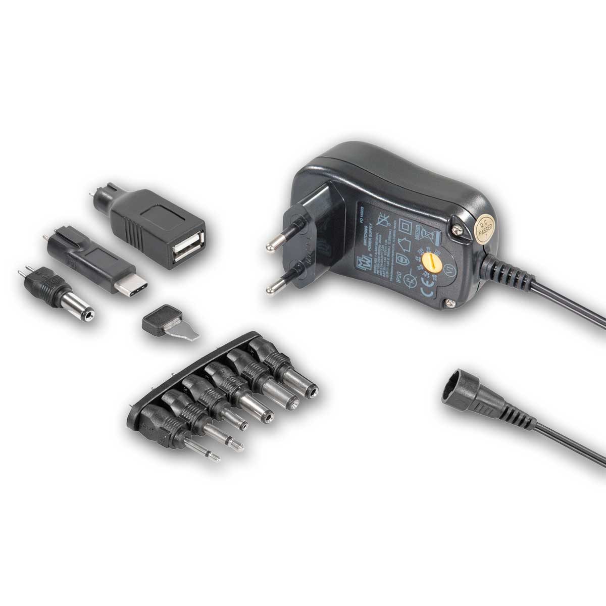 Maxtrack Universal-Netzteil 3V-12V max. 12W / 1A, USB-C Universal-Netzteil