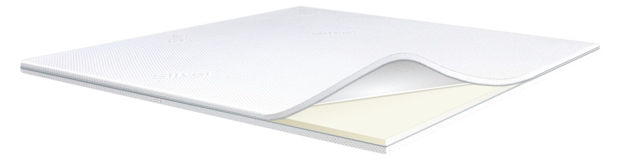 Matratzen Perfekt, Topper Viscotopper Silver Fresh mit antibakteriellem Silber Ionen Bezug, 6.5 cm hoch, Viscoschaum, Viscotopper mit antibakteriellem Silberionen Bezug