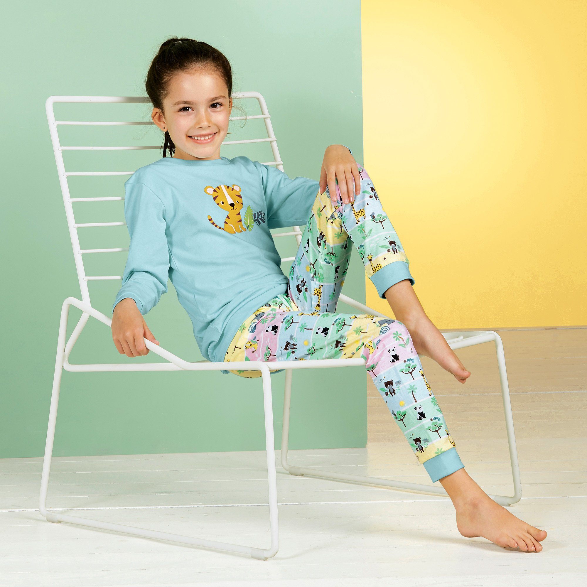 Erwin Müller Pyjama Kinder-Schlafanzug Single-Jersey Tiermotiv