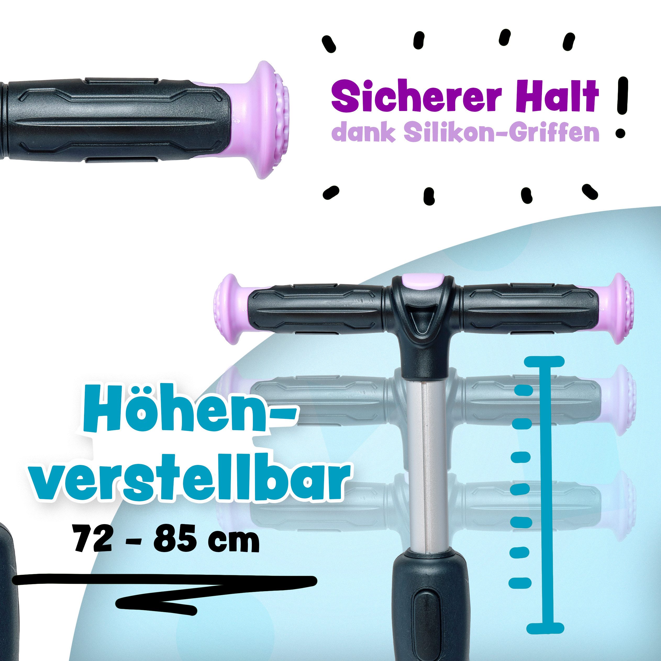 Apollo Dreiradscooter LED Kinderscooter Kids pro 4, Kinderroller mit LED Wheels, höhenverstellbar Für Kinder ab 3 Jahren