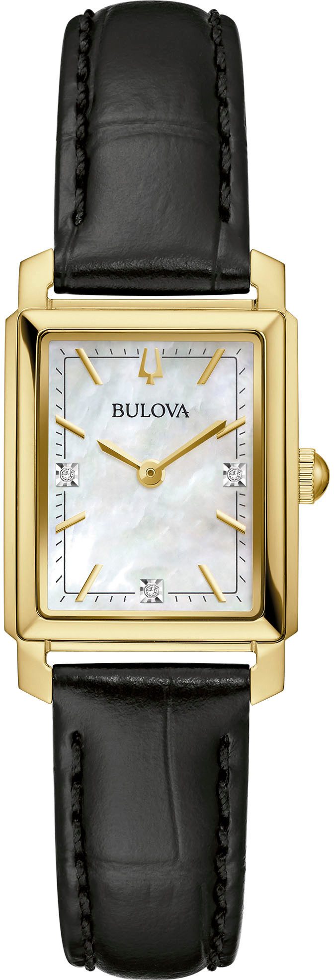 Bulova Quarzuhr 97P166, Armbanduhr, Damenuhr, Lederarmband, mit Diamanten günstig online kaufen