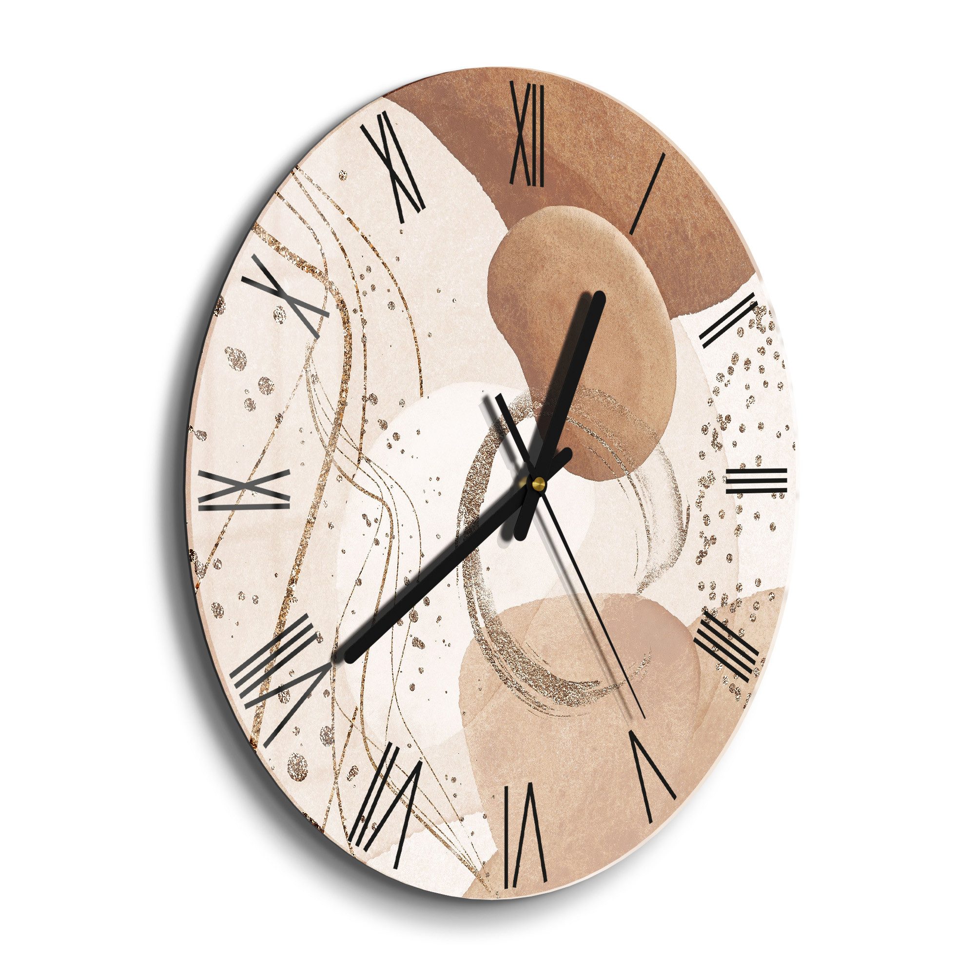 DEQORI Wanduhr 'Erdfarbene Eleganz' (Glas Glasuhr günstig online kaufen