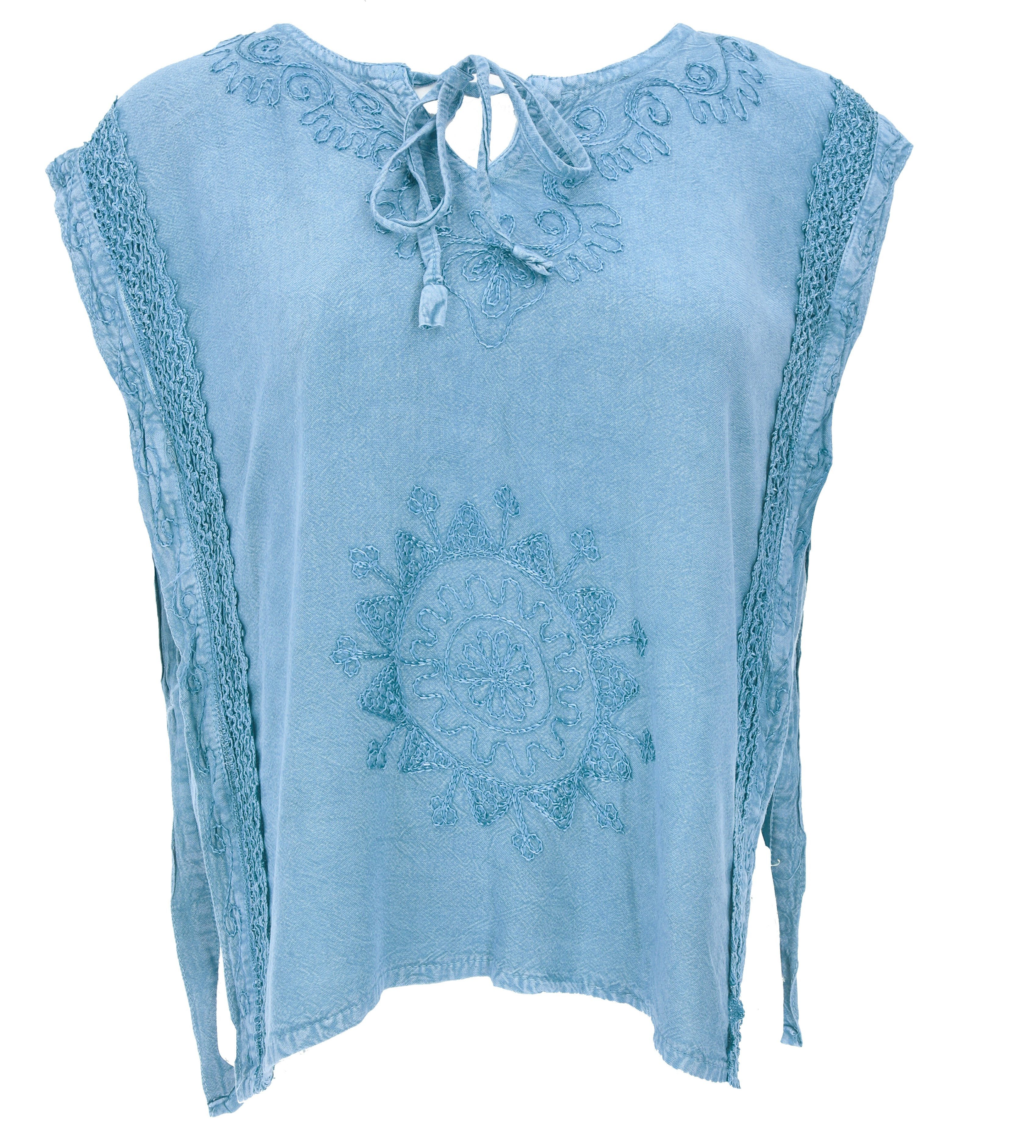 Guru-Shop T-Shirt Besticktes indisches Hippie Top, Boho chic.. Ethno Style, alternative Bekleidung, Festival