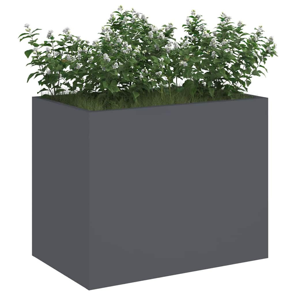 vidaXL Blumentopf Gartenblumentopf Anthrazit Kaltgewalzter Stahl günstig online kaufen