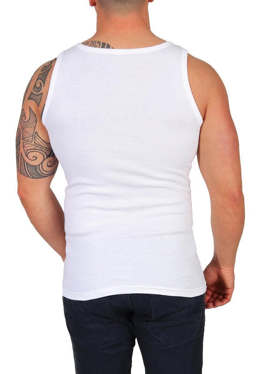 Stück Unterhemd Weiß 2er-Pack) Unterhemd Unterwäsche Baumwo Baumwolle 2 (2-St., EloModa Männer Herren