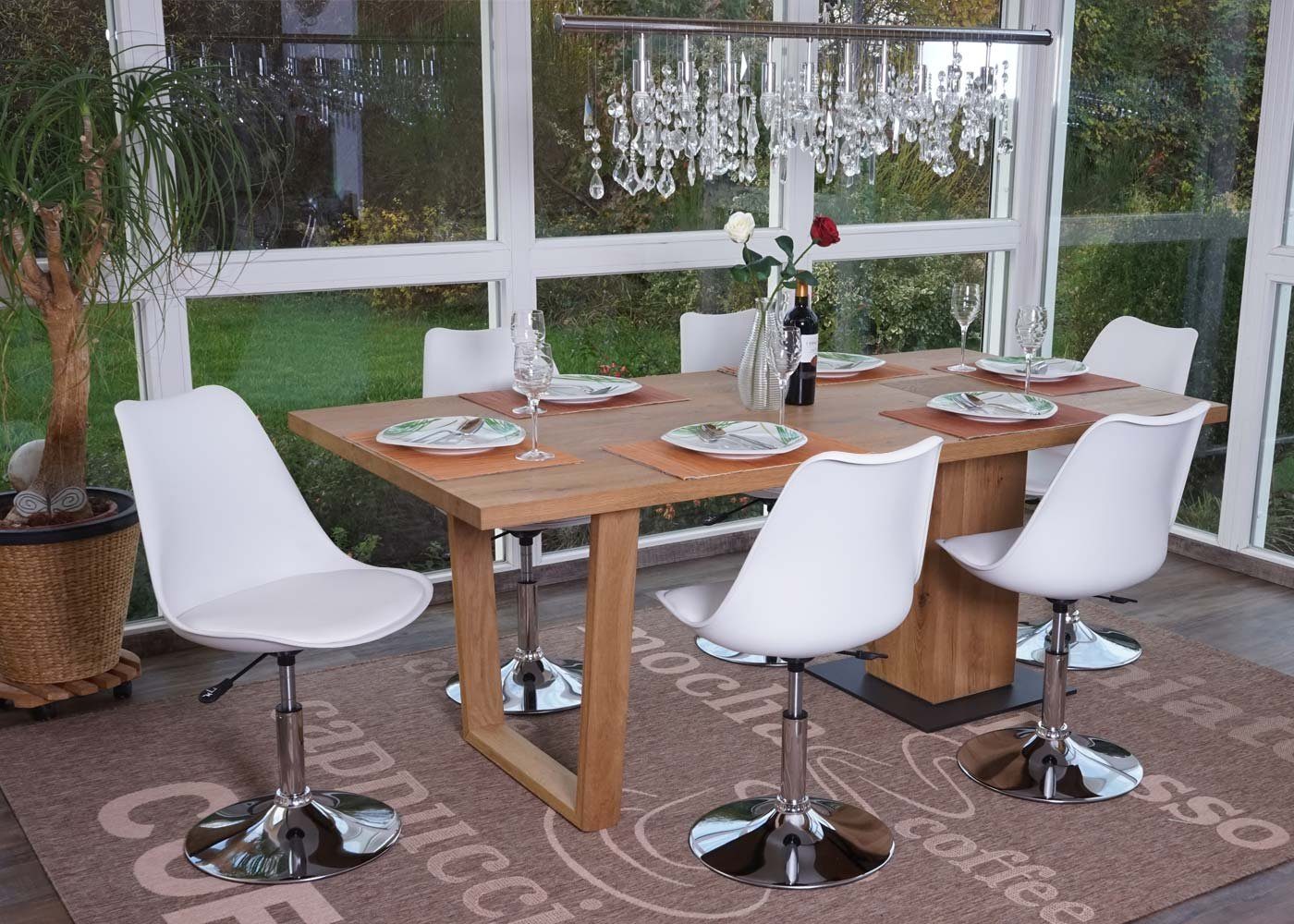 MCW Esszimmerstuhl Vaasa T501-6-h (Set, 6 St), 6er-Set, Korpus aus Kunststoff, frei drehbar um 360°, höhenverstellbar