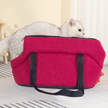 NATICY Tiertransporttasche Katzen-Hunde-Tragetasche Mit Reißverschluss, Halbgeschlossene, Tiertransporttasche