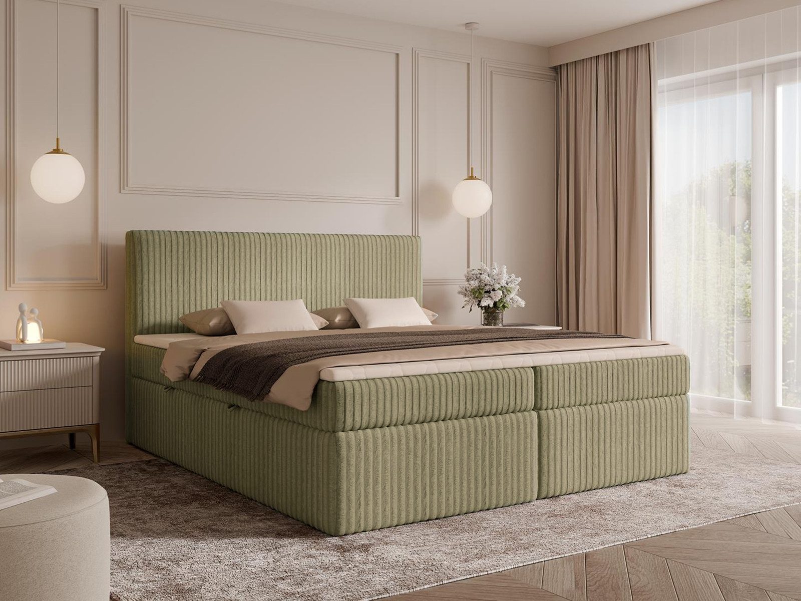 Compleo MIKO Cord Bett mit zwei Bettkästen, MADE IN EU