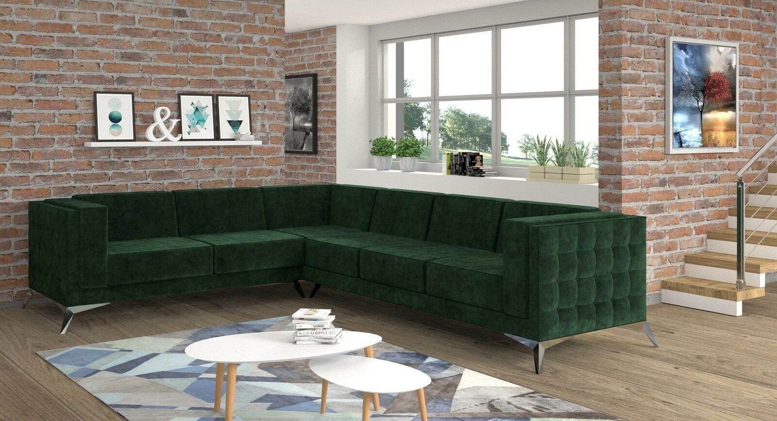 JVmoebel Ecksofa, Couch Modern Garnitur Wohnlandschaft Design L-Form Ecksofa Stoff