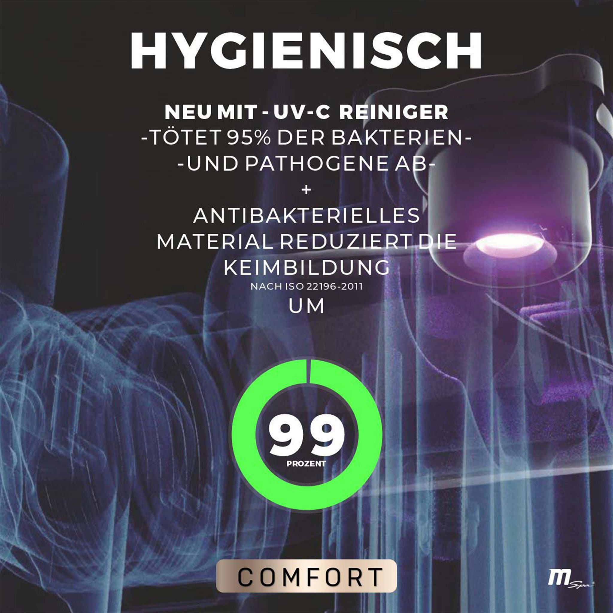 mSpa Whirlpool Whirlpool Comfort Bergen C-BE082, Whirlpool aufblasbar, 8 Personen, aufblasbarer Whirlpool, (Pool, Whirlpool, Whirlpool mit Luftdüsen, Whirlpool), aufblasbarer Whirlpool für 8 Personen, Whirlpool outdoor, Whirlpool