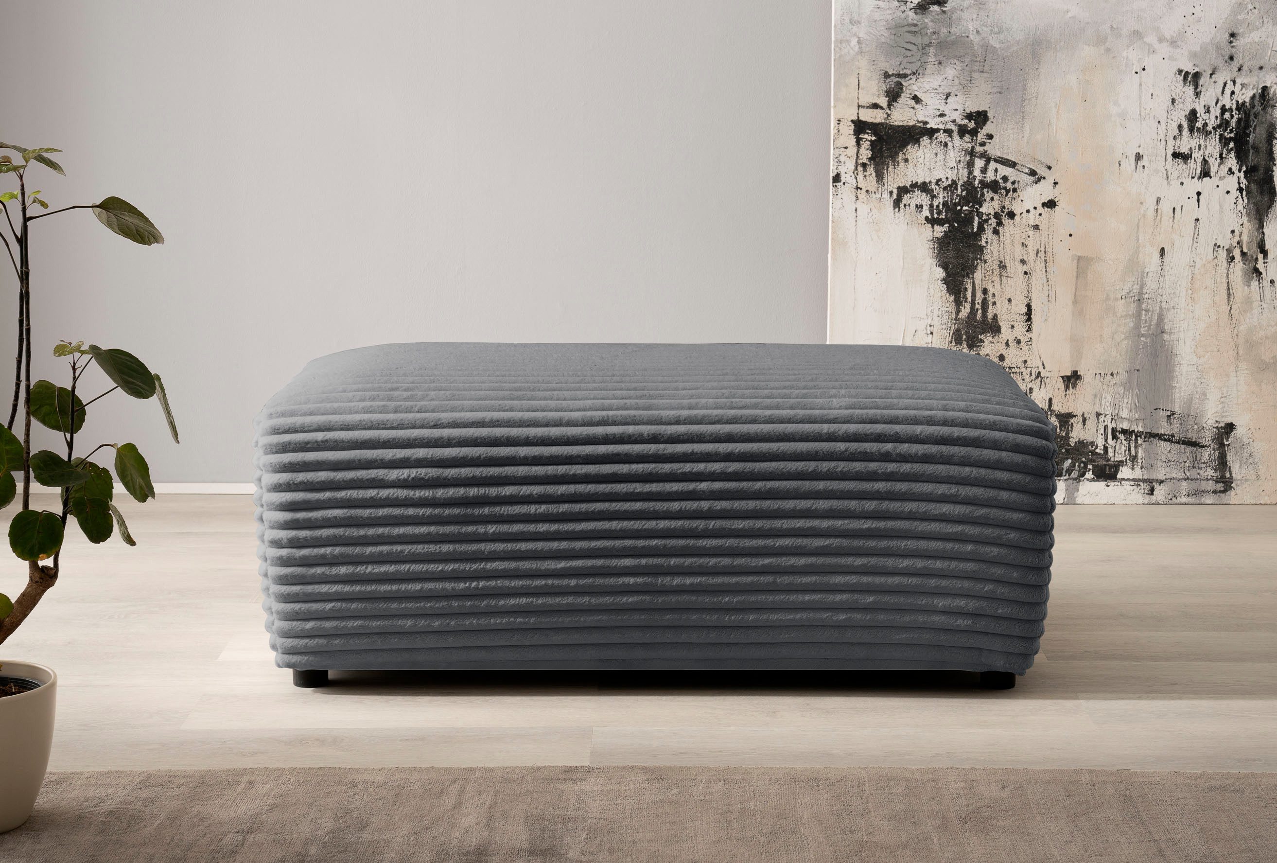 Home affaire Hocker BAKELS, Polsterhocker in Cord oder Boucle-Stoff, zur Serie BAKELS, Hocker stellbar zum Schlafsofa (Krokodilverbinder)