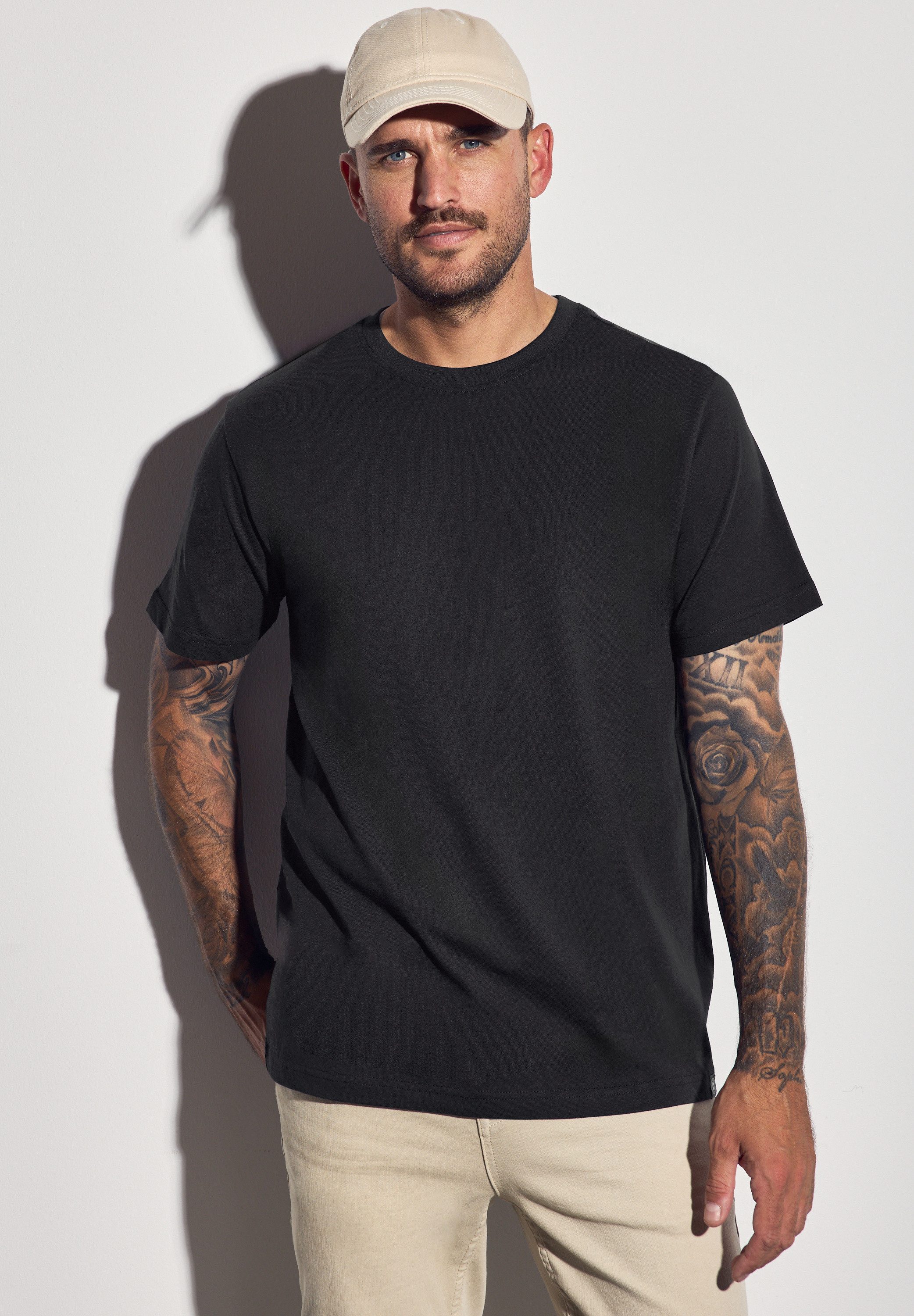 STREET ONE MEN T-Shirt aus reiner Baumwolle