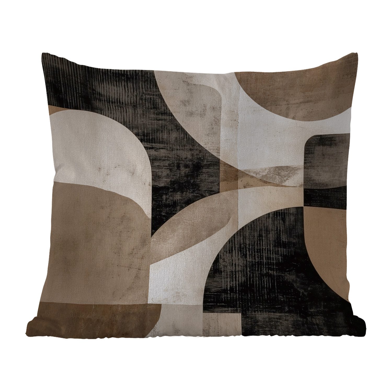 MuchoWow Dekokissen Abstrakt - Formen - Modern - Beige, Kissenbezüge, Kissenhülle, Kissen, Outdoor, 40x40 cm