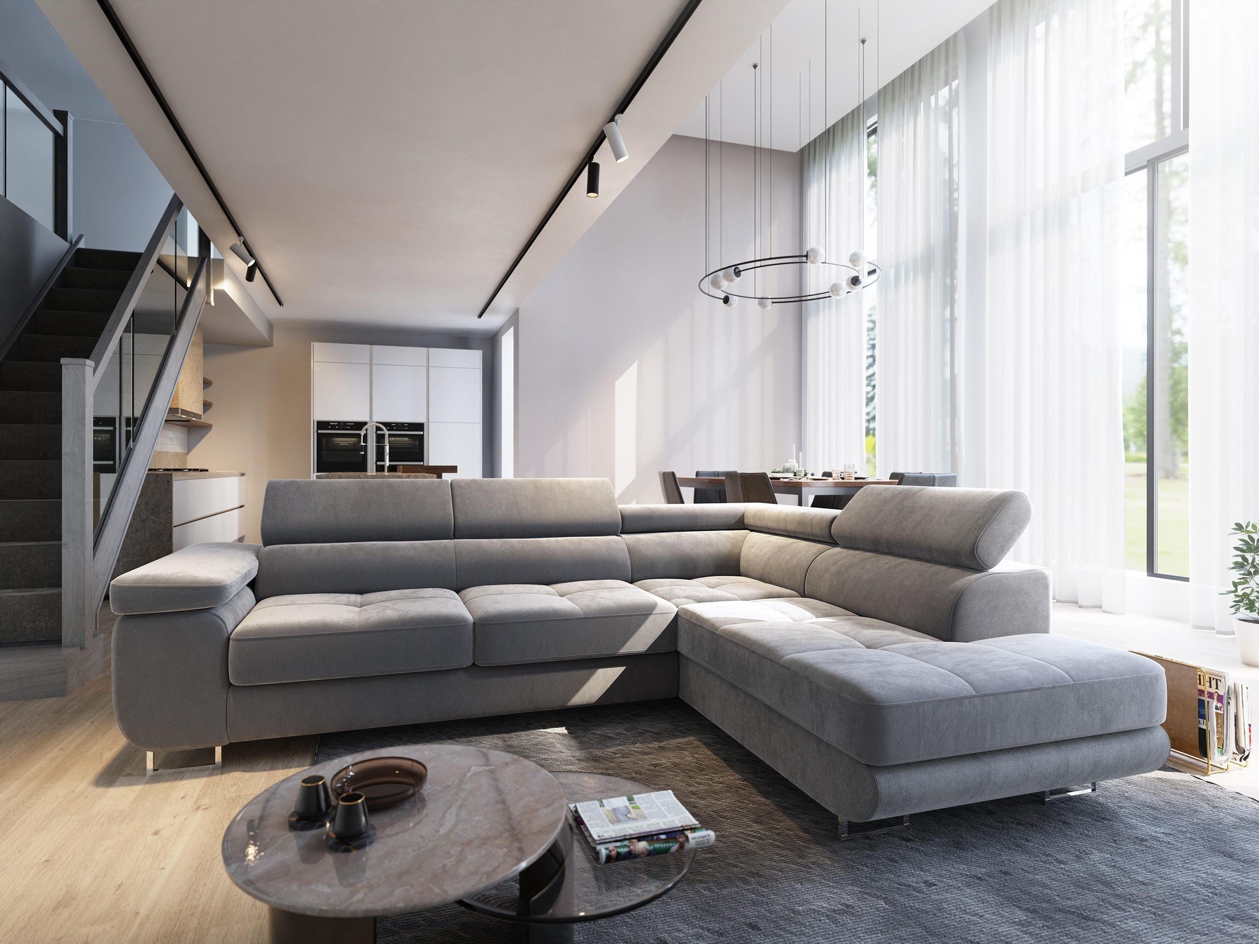 Masseno Ecksofa SELVA mit Schlaffunktion L-Form, Sofa mit Bettkasten günstig online kaufen