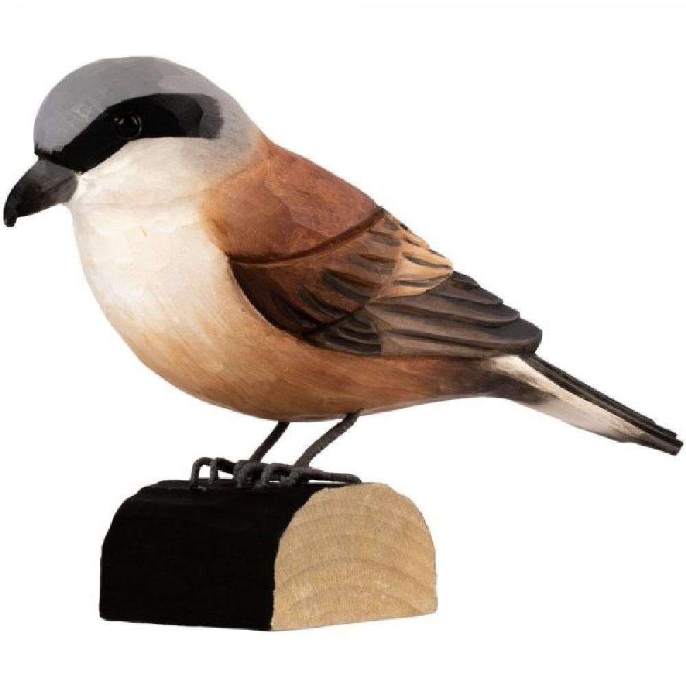 Skulptur Dekovogel Neuntöter Braun