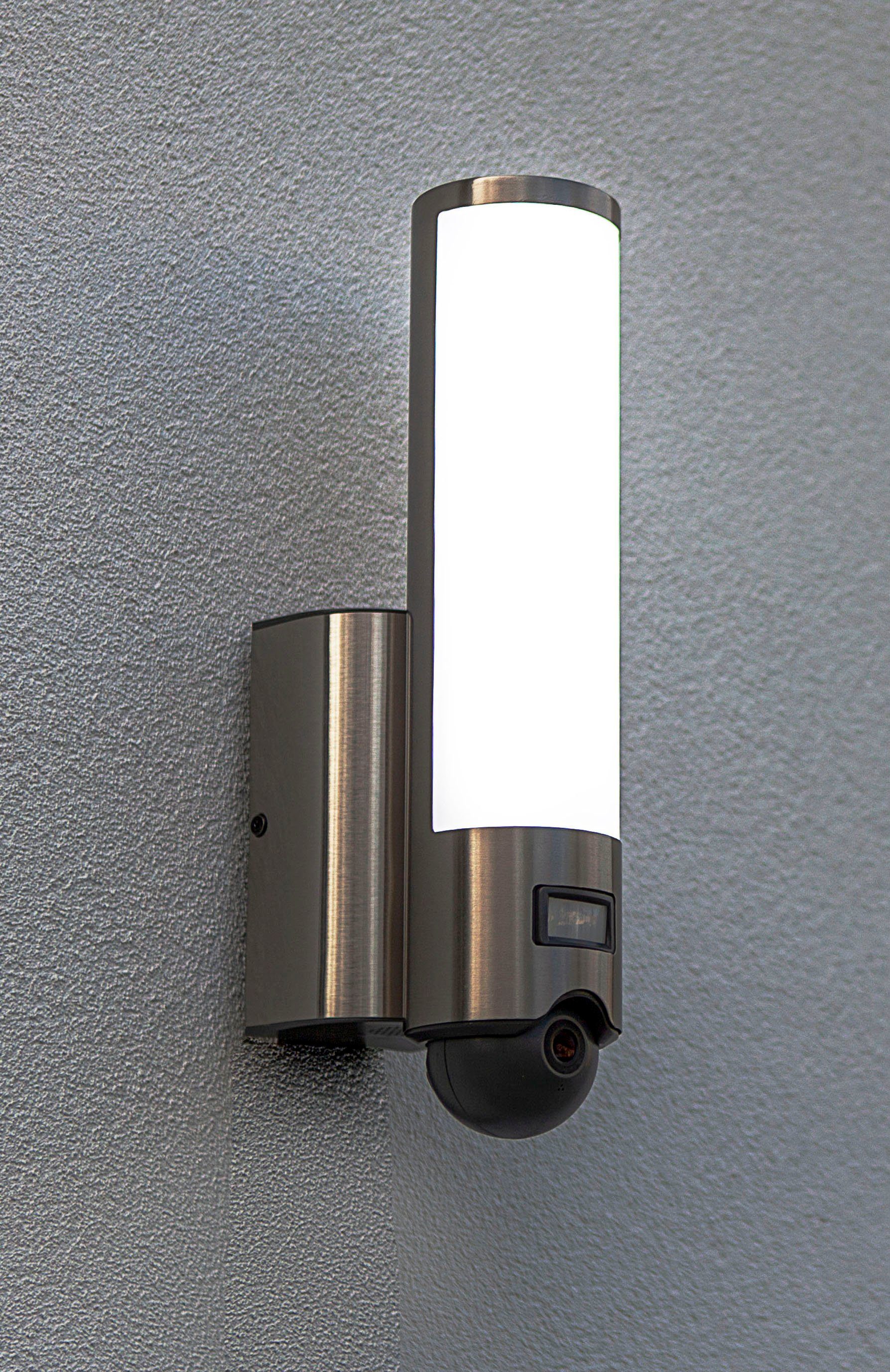 und lässt die LED Smart-Home Kamera fest LED-Leuchte vertikal Smarte horizontal Kameraleuchte, ELARA, sich integriert, LUTEC