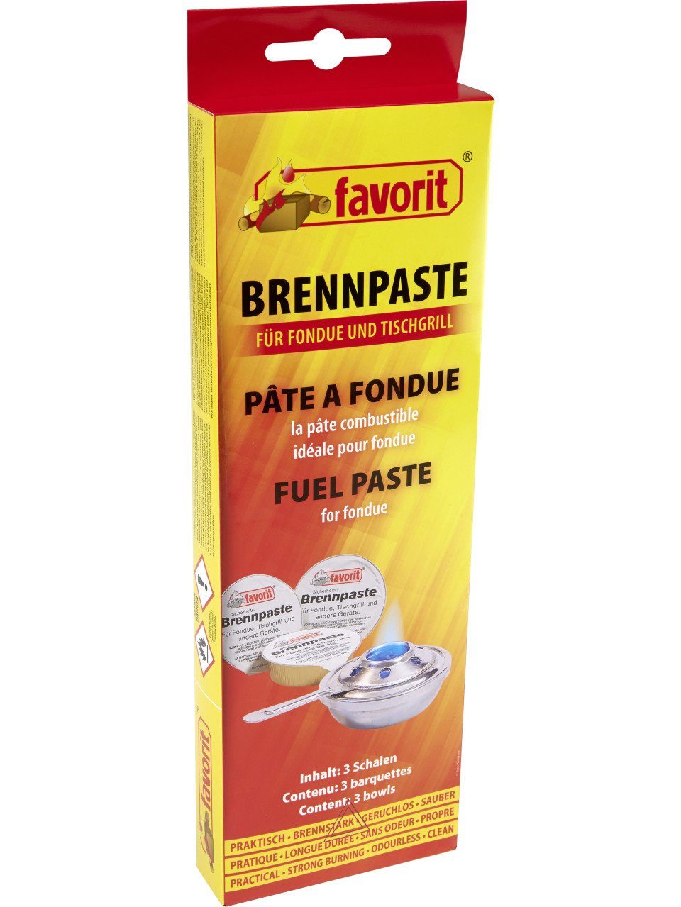 Brennpaste Favorit Sicherheitsbrennpaste 3 x 80g Packung