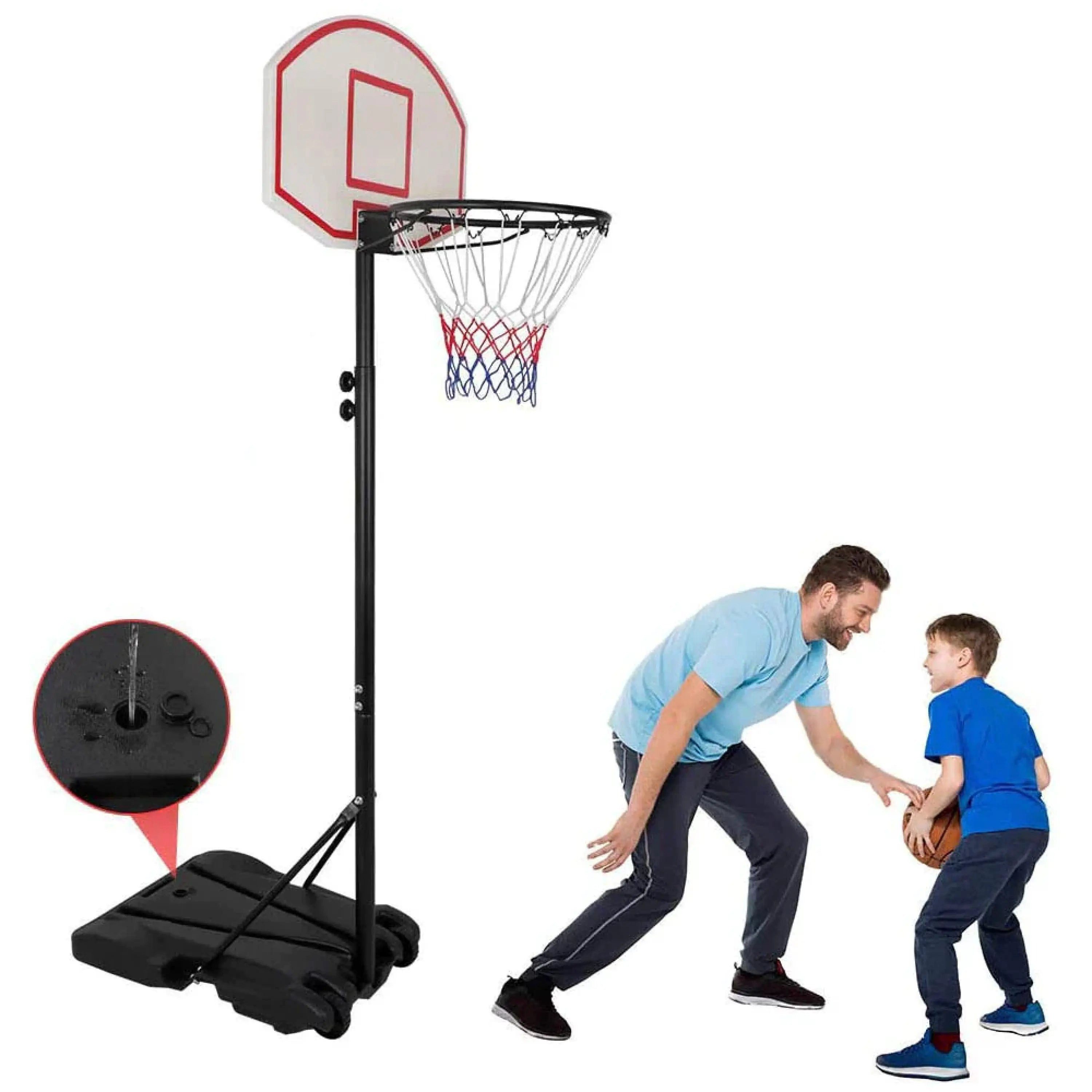 Sport-Knight® Basketballständer Mobiler Basketballkorb höhenverstellbar 147–245 cm mit Ständer & Board