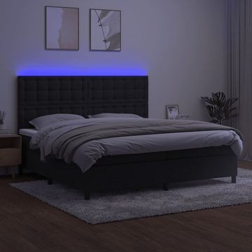 vidaXL Bettgestell Boxspringbett mit Matratze LED Schwarz 200x200 cm Samt Bett Bettgeste