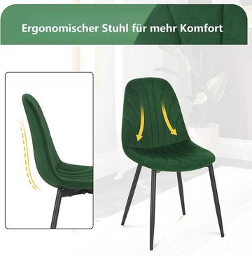 EUGAD Esszimmerstuhl (Set, 2 St), ergonomischer Polsterstuhl mit Samtbezug