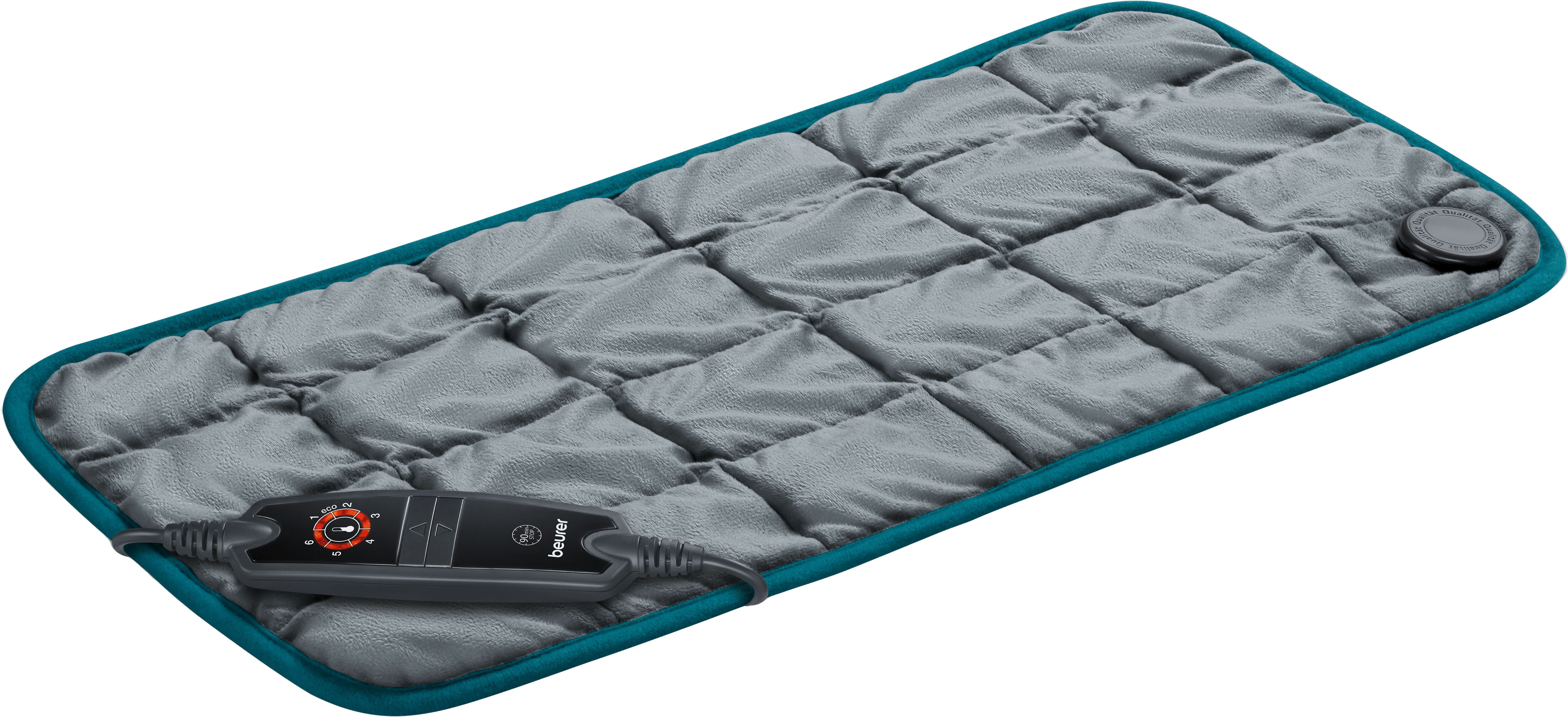 BEURER Heizkissen HK 145 Cosy Weight Green Planet, umarmende Wärme, anschmiegsames Wärmekissen mit Glasperlenfüllung