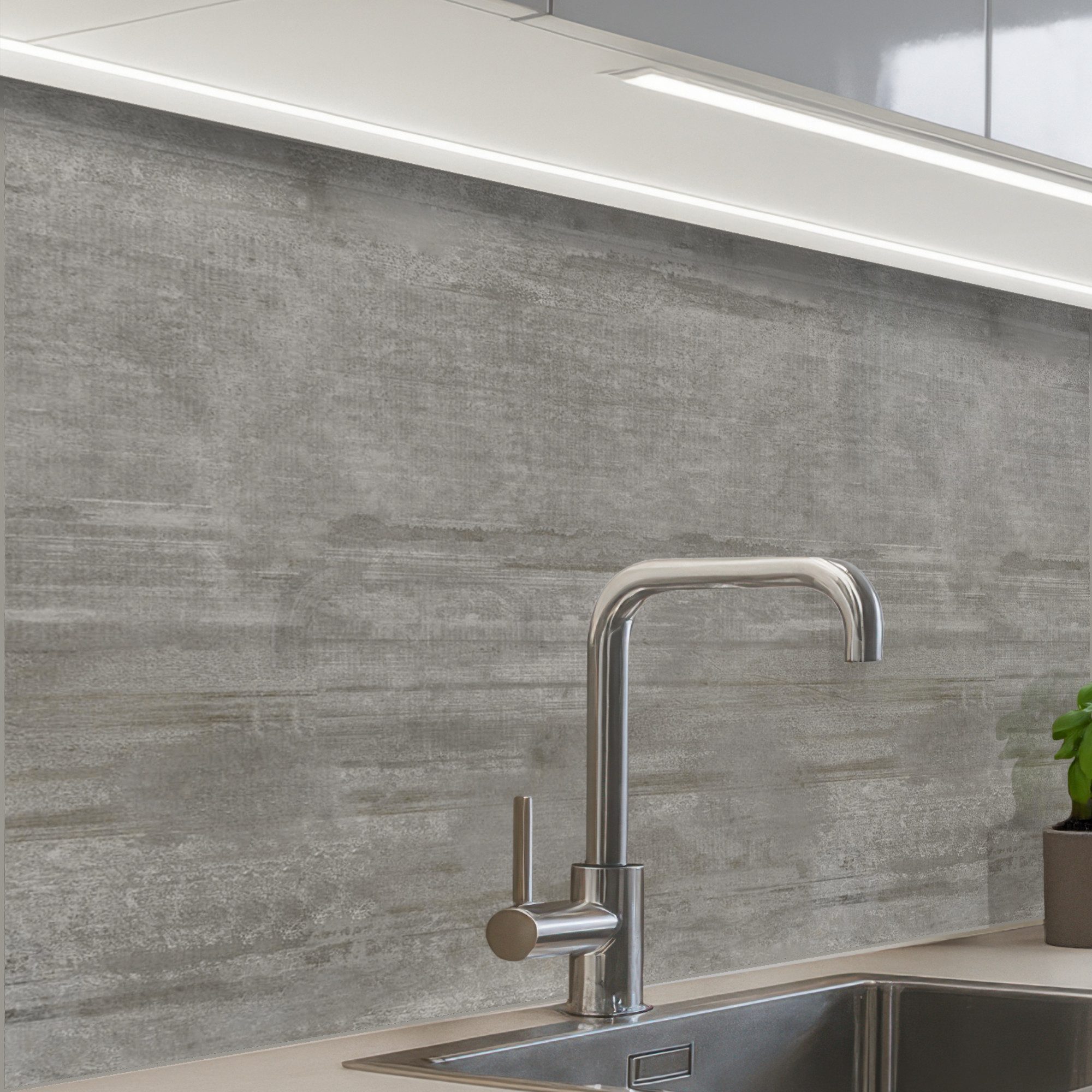 KitchenYeah Küchenrückwand Muster selbstklebend (keine Folie) Muster - Beton - Grau, (1-tlg), Spritzschutz, Küche, Rückwand, Küchenwand, Küchenfront, 30x20 cm