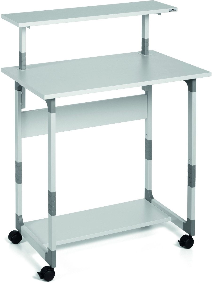 Computertisch PC Arbeitsstation System Computer Trolley 80VH grau.