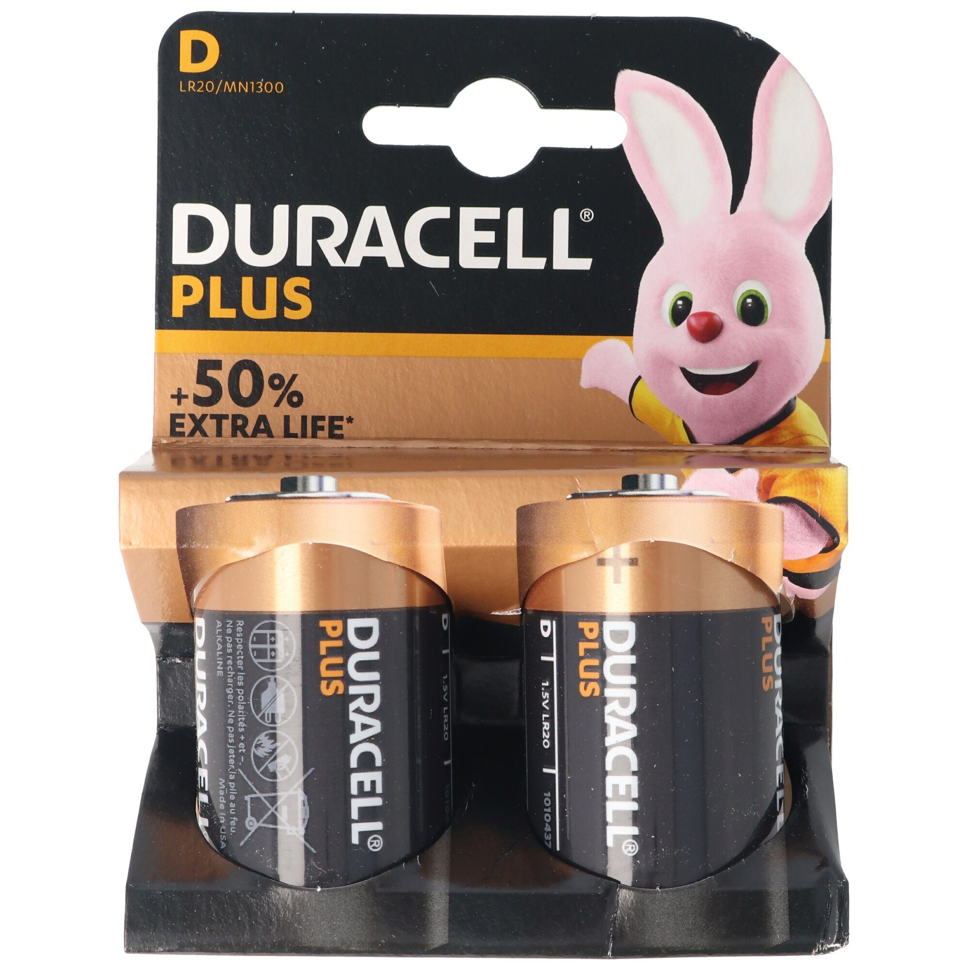 Duracell DURACELL Plus Mono/D/LR20 2er Pack Batterie, (1,5 V)