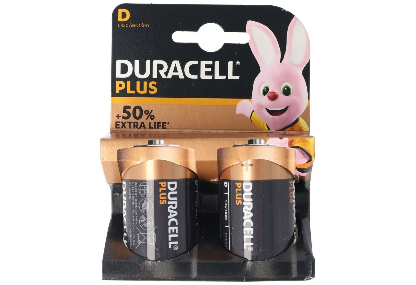 Duracell DURACELL Plus Mono/D/LR20 2er Pack Batterie, (1,5 V)