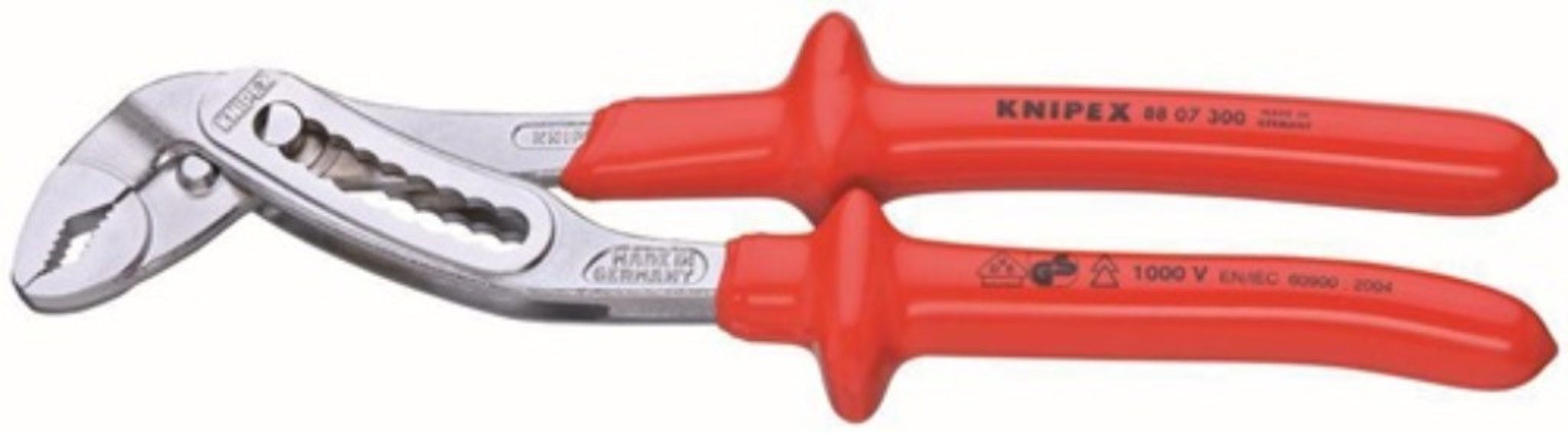 Knipex Wasserpumpe Wasserpumpenzange Alligator® L.300mm Spann-W.60mm verchr.VDE tauchiso