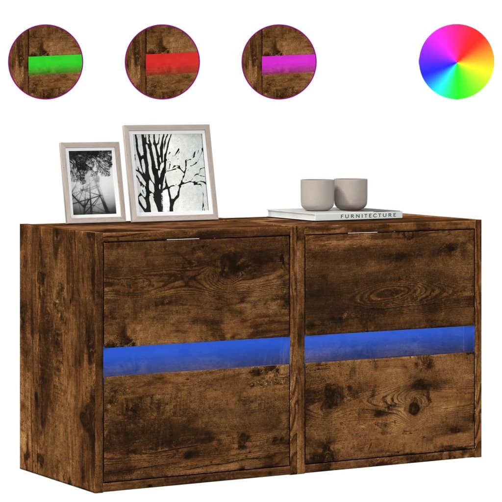 vidaXL TV-Wand TV-Wandschränke LED-Beleuchtung 2 Stk. günstig online kaufen