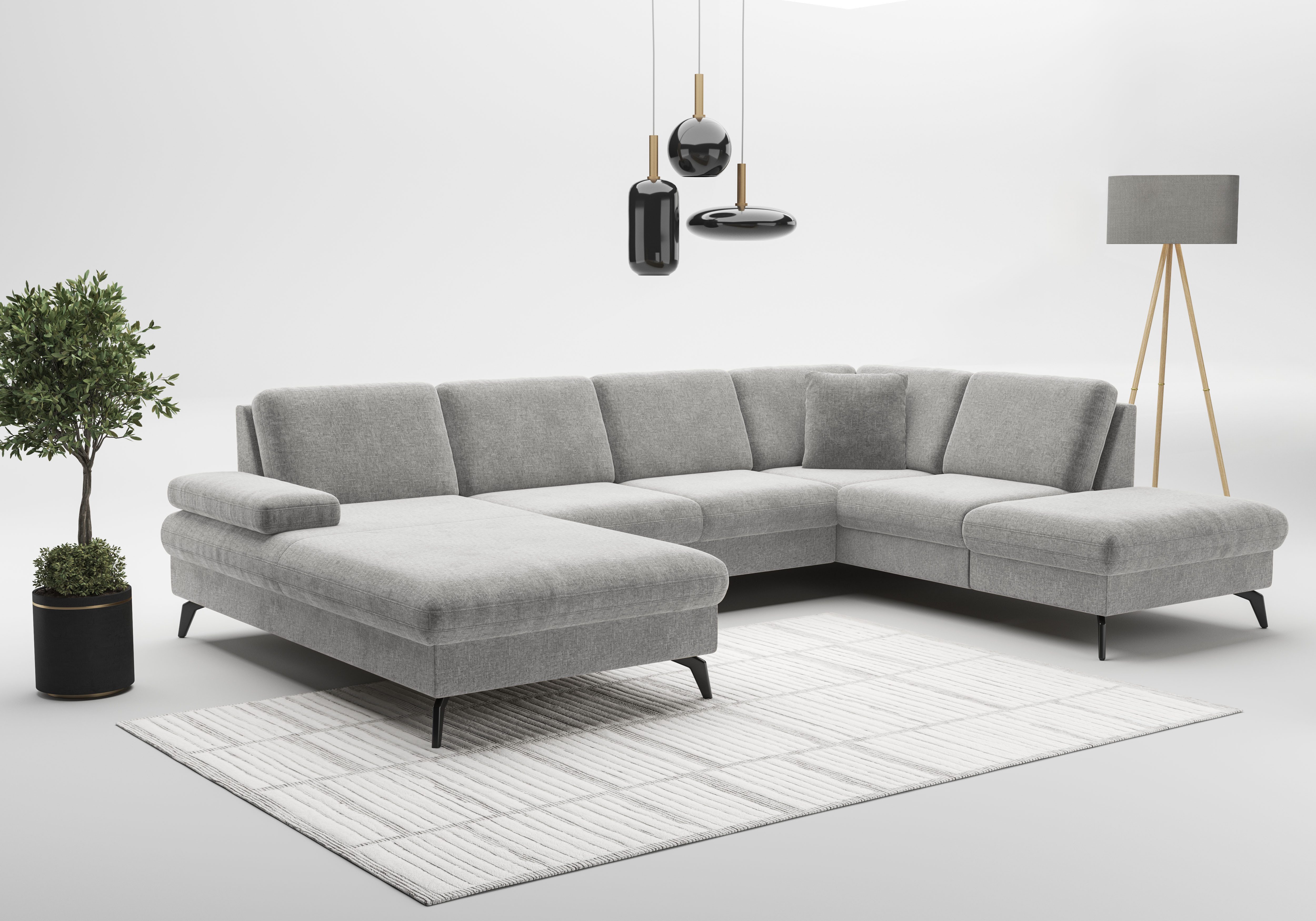 sit&more Wohnlandschaft Morris Jubi U-Form, B: 300 cm, mit Armteilfunktion & 1 Zierkissen, optional Schlaffunktion