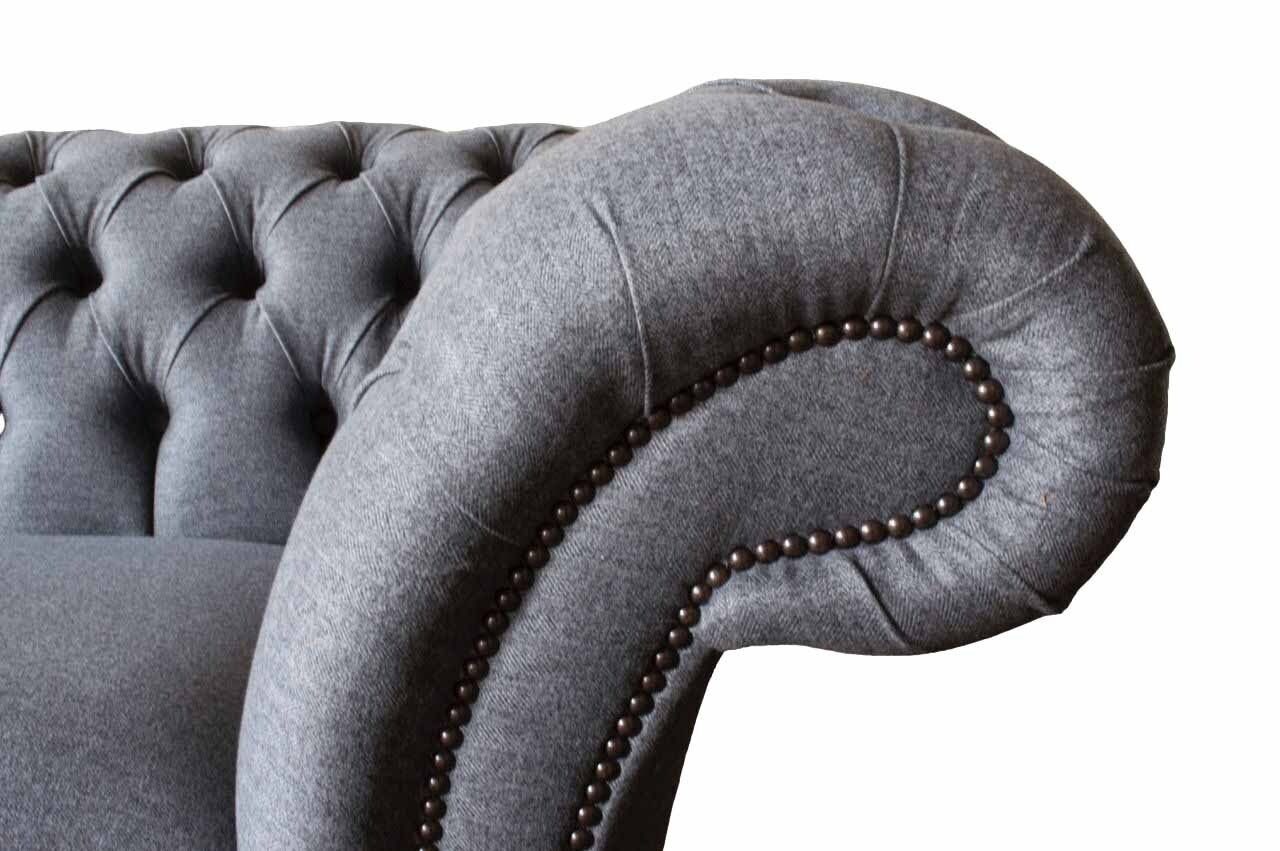 Europe Couch Luxus Chesterfield Couchen Made Sofas, Textil JVmoebel Sitzer in Sofa 3 Polster Sofa