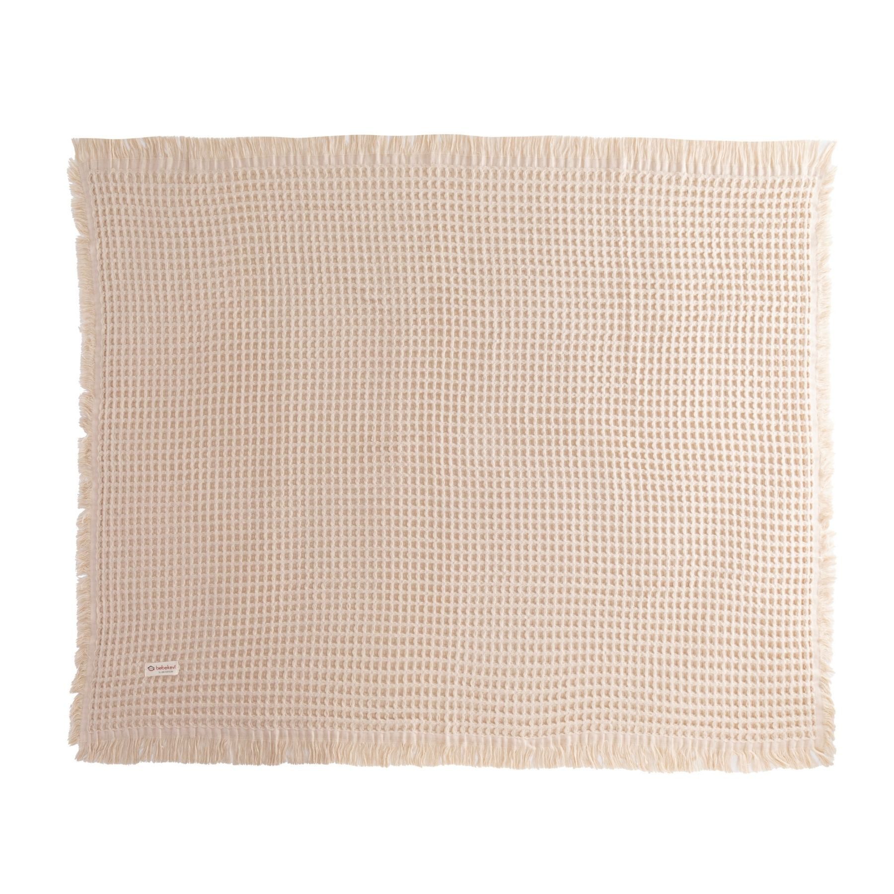 Babydecke Babydecke 2-lagig Waffel-Musselin 85x105 cm mit Fransen, Bebekevi