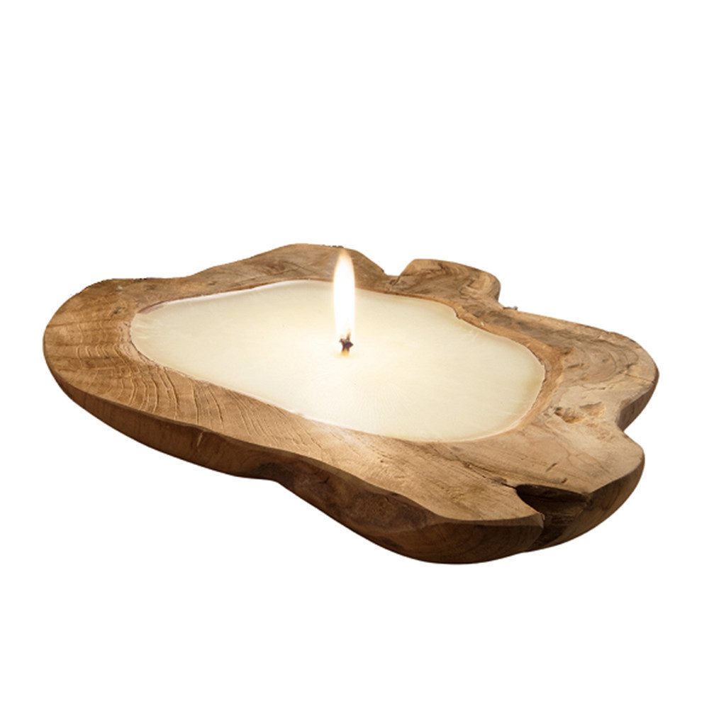 Main Möbel Rustic-Kerze Kerze in Teakholzschale "Kim" ca.30cm