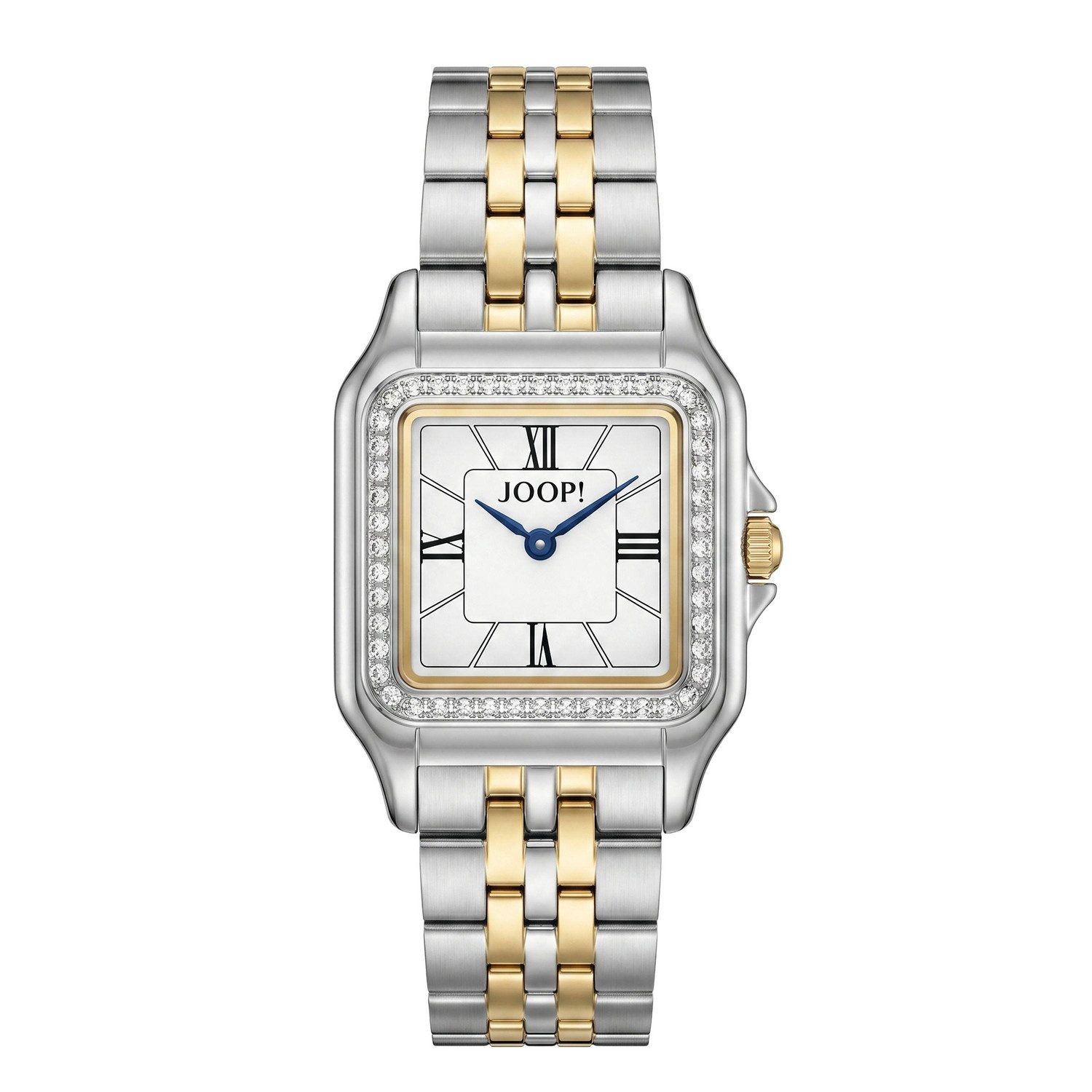 JOOP! Quarzuhr 2101492, Armbanduhr, Damenuhr, Edelstahlarmband, analog, Kristallsteine
