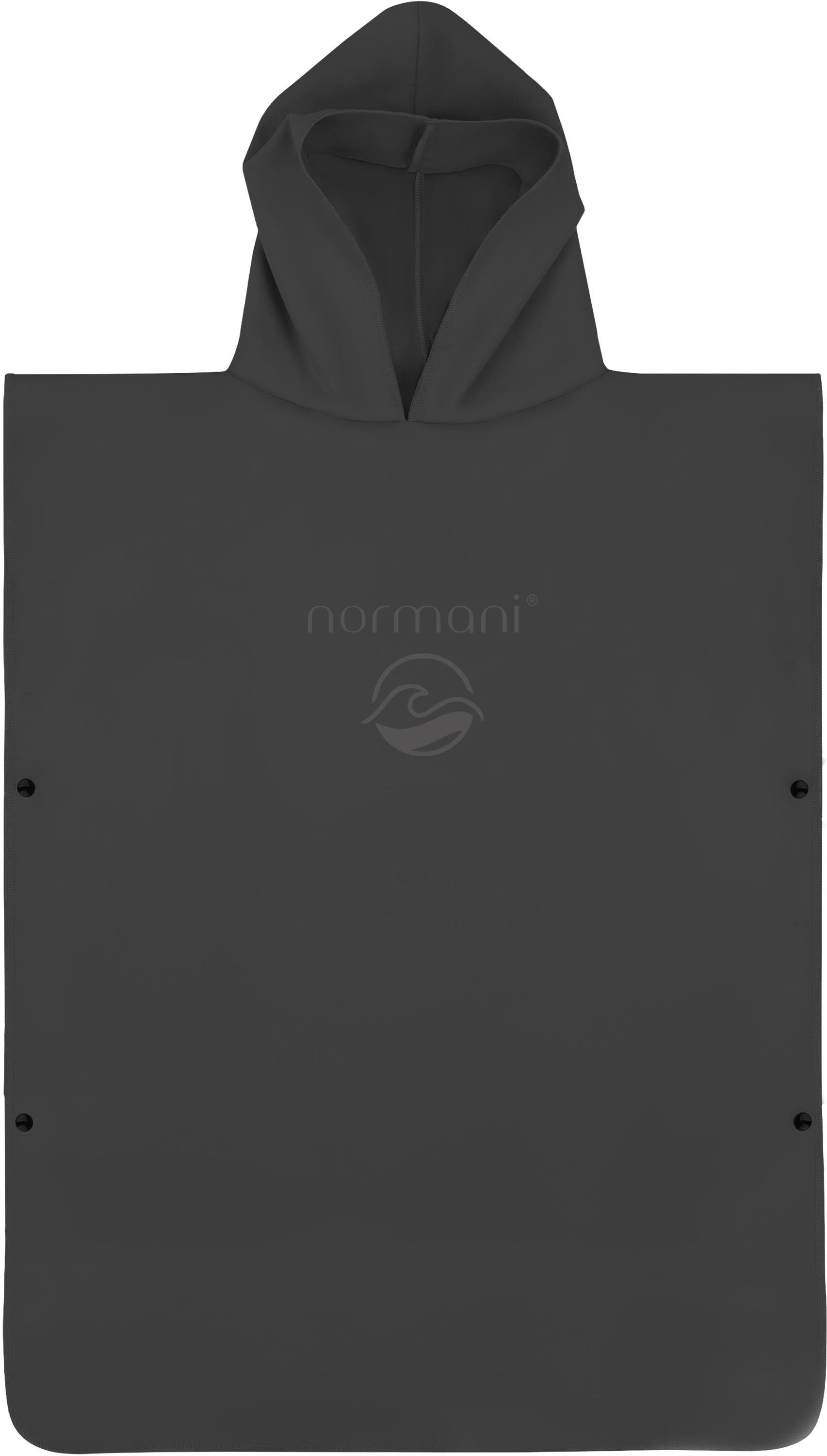 normani Badeponcho Mikrofaser Badeponcho für Erwachsene Camuy, Polyester, Kapuze, Schlupf, Bade Handtuch mit Ärmeln aus recyceltem Material
