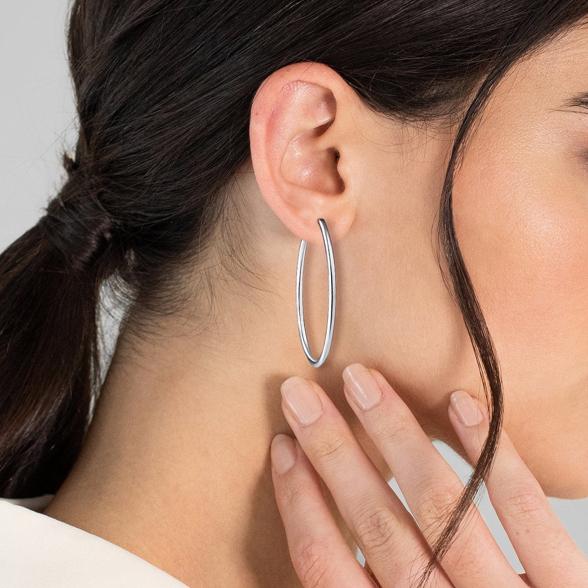 Rafaela Donata Paar Creolen Ohrschmuck aus 925 Sterling Silber, für Damen günstig online kaufen