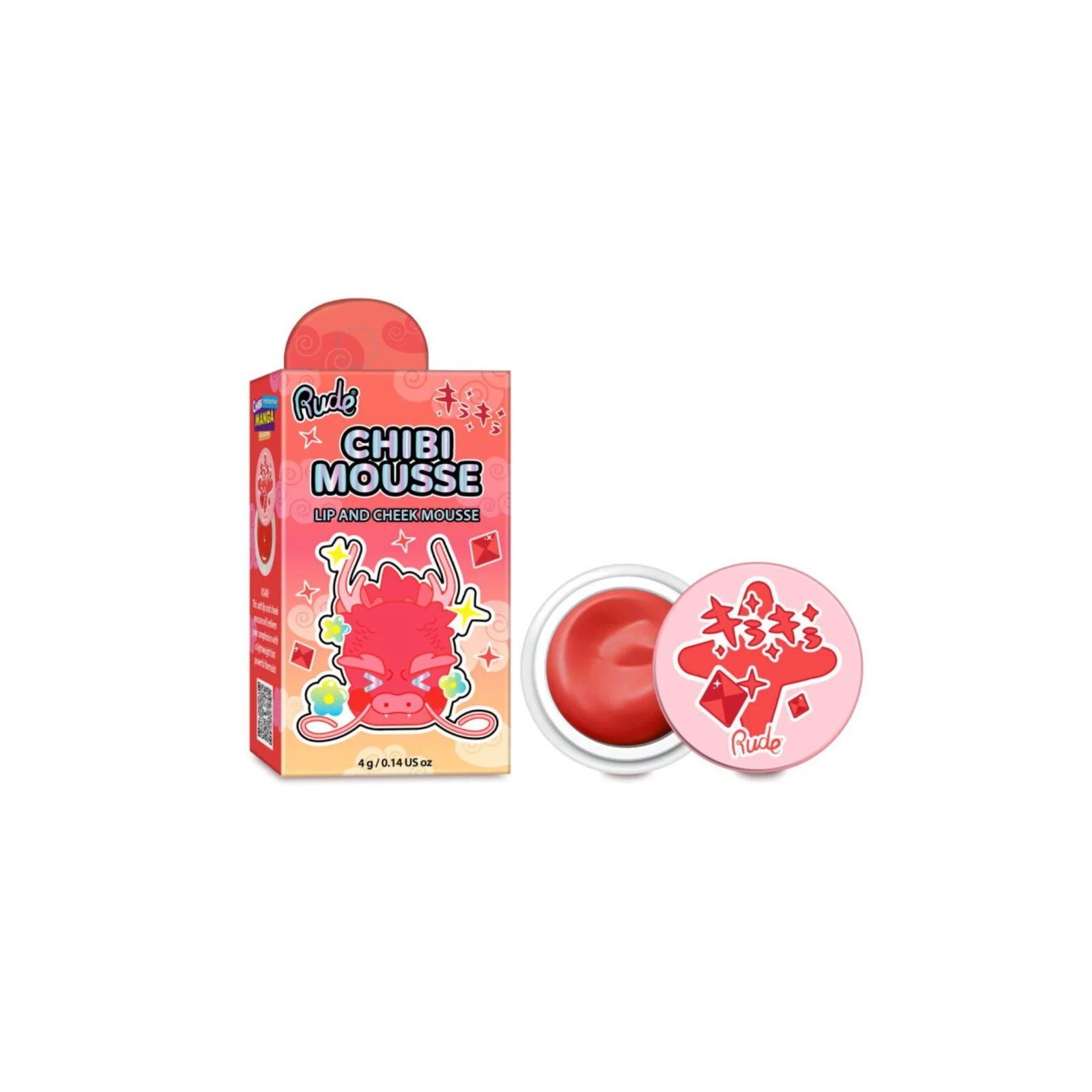 RUDE Lippenpflegemittel Chibi Mousse, Lippen- und Wangenbalsam 2-in-1