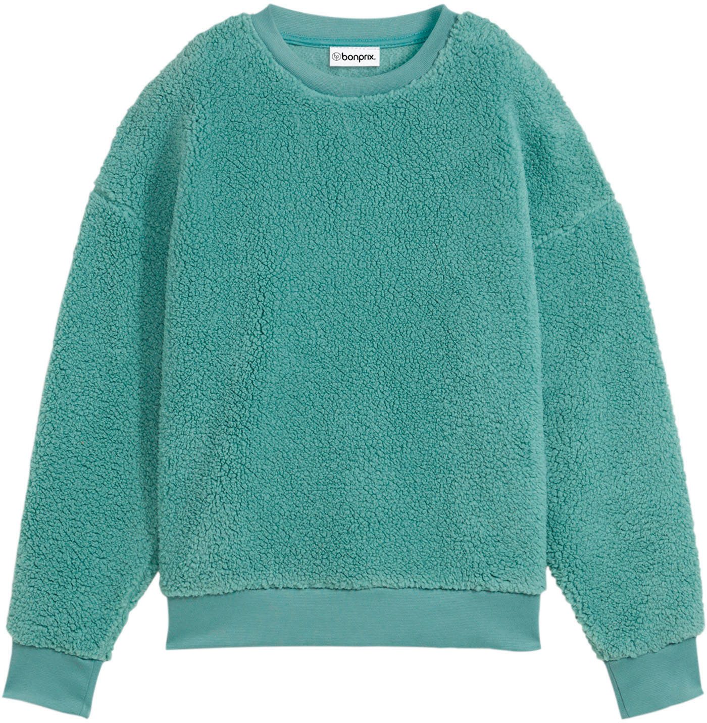 bonprix Fleecepullover Oversize-Passform, mit Teddy-Obermaterial, aus Polyester