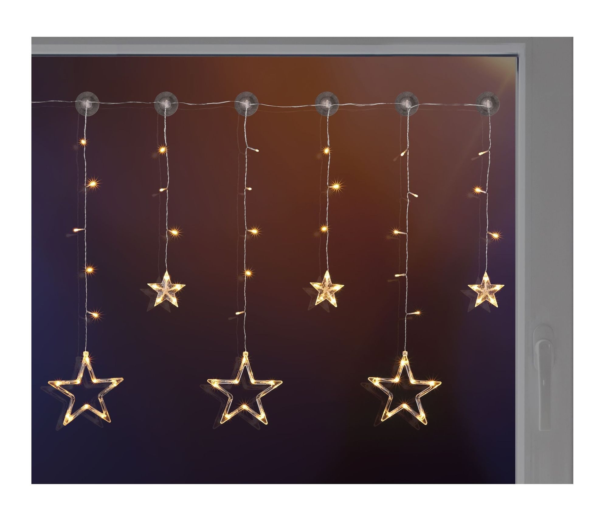GartenHero LED-Lichtervorhang LED Lichterkette Sterne Lichtschlauch Weihnachten Sternenvorhang