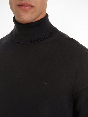Calvin Klein Rollkragenpullover SUPERIOR WOOL TURTLE NECK mit Logostickerei